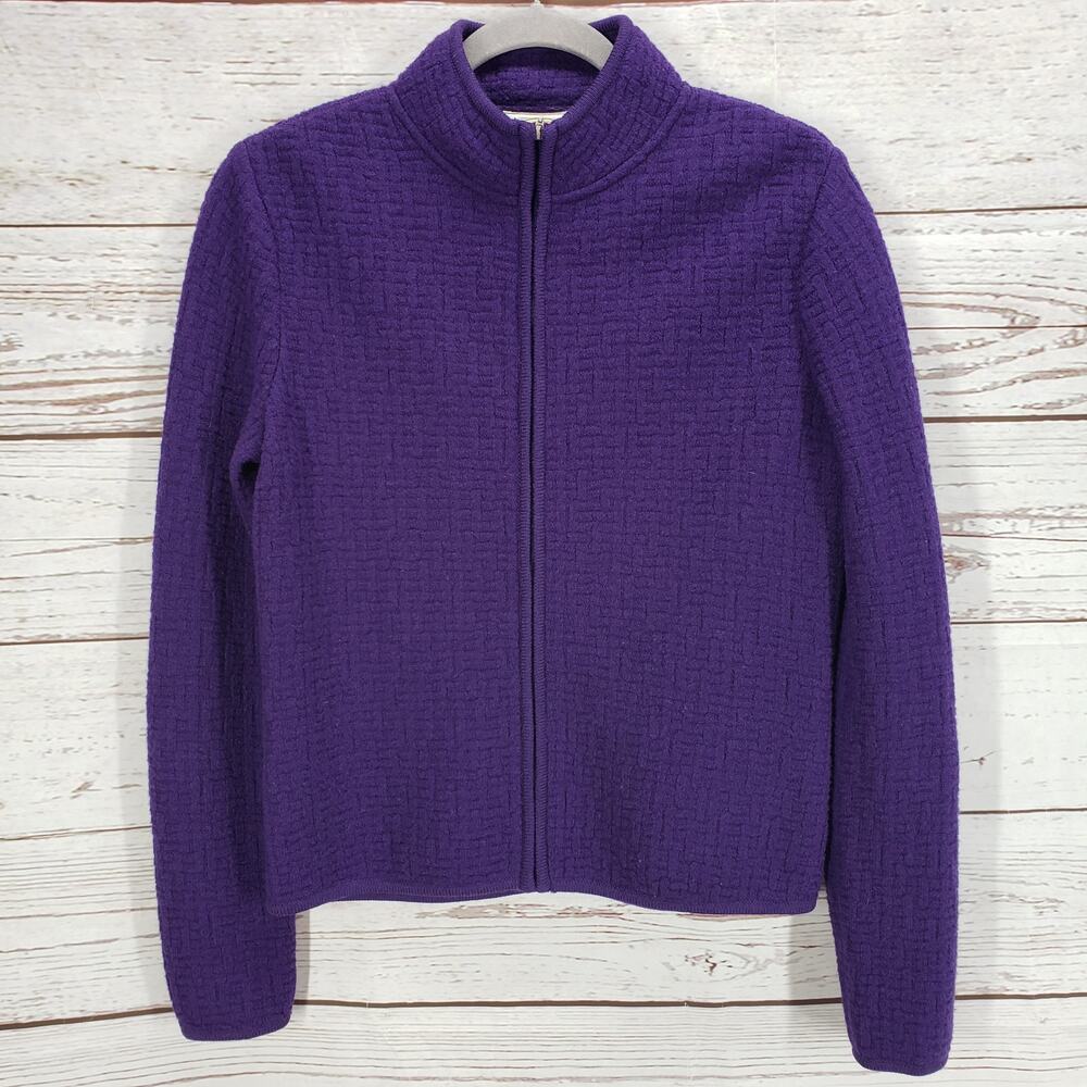 Talbots Women's Purple 100%Wool Full Zip Jacket Size Small
